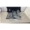 Image 1 : Cut Crystal and Glassware Lot: Two Covered Butter Dishes, Divided Dish, Two Creamers, Sugar Bowl