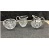 Image 5 : Cut Crystal and Glassware Lot: Two Covered Butter Dishes, Divided Dish, Two Creamers, Sugar Bowl