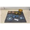 Image 1 : 5-Piece Vintage Cambridge Caprice Moonlight Blue Glass and 4-Piece Depression Glass