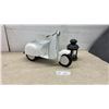 Image 1 : Tin Scooter Planter 7.5 × 12 × 18” and Black Hanging Lantern for candle