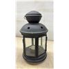 Image 8 : Tin Scooter Planter 7.5 × 12 × 18” and Black Hanging Lantern for candle