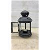 Image 9 : Tin Scooter Planter 7.5 × 12 × 18” and Black Hanging Lantern for candle