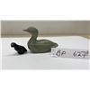 Image 1 : Two Soap Stone Figurines: Vintage Large Sea Sculpture, 5.5 L x 2 5/8 H x 2 1/8” W and Small Loon