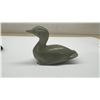Image 2 : Two Soap Stone Figurines: Vintage Large Sea Sculpture, 5.5 L x 2 5/8 H x 2 1/8” W and Small Loon