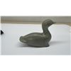 Image 3 : Two Soap Stone Figurines: Vintage Large Sea Sculpture, 5.5 L x 2 5/8 H x 2 1/8” W and Small Loon