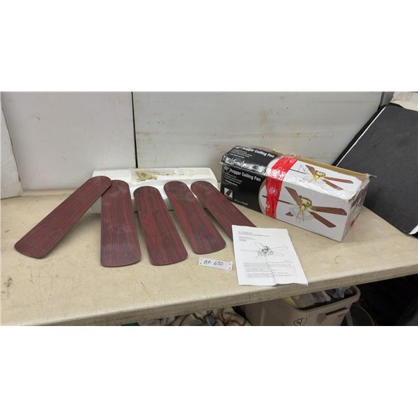 42” New Hugger Ceiling Fan with 5 Reversible Blades, Light Kit, and Hardware