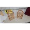 Image 1 : Pair of Rattan Arched Wine Racks, 6-Bottle Capacity Each