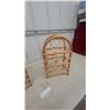 Image 4 : Pair of Rattan Arched Wine Racks, 6-Bottle Capacity Each