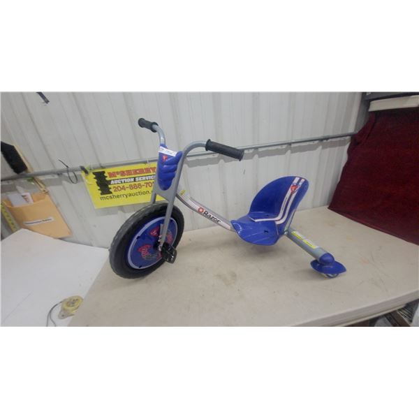 Razor RipRider 360 Caster Trike, Blue and Silver, Three-Wheeled Drift Ride-On