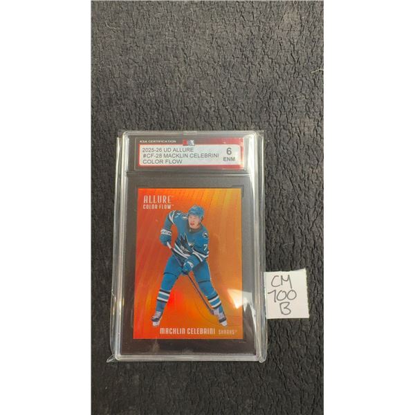 Graded Macklin Celebrini Red-Orange Colour Flow Card