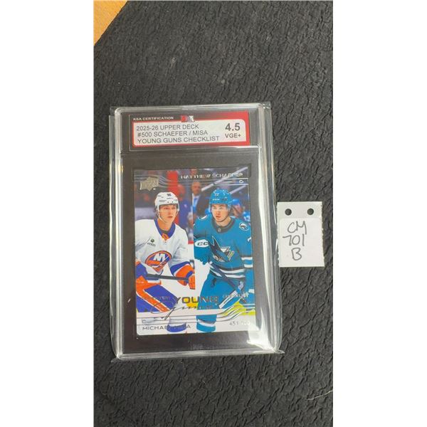 Graded Matthew Schaefer/Michael Miss Young Guns Card