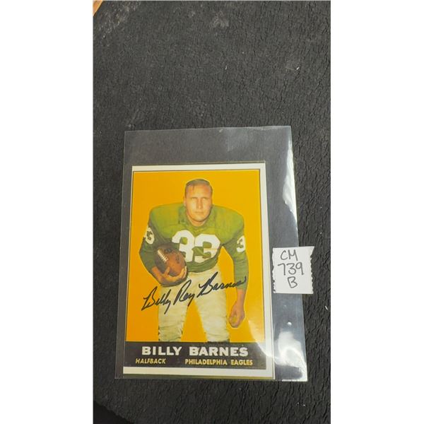 Signed Billy Barnes Philadelphia Eagles 4 × 6 Photo
