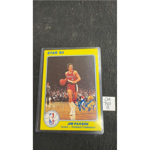 Signed Jim Paxton 1985 Star Basketball 5 × 7 Photo