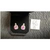 Image 1 : 1.0 Carat Pink Simulated Diamond CZ Halo Stud Earrings in 925 Sterling Silver, White Gold Overlay