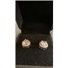 Image 2 : 1.0ct Simulated Diamond CZ Halo Stud Earrings in 925 Sterling Silver, White Gold Overlay