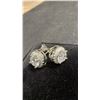 Image 4 : 1.0ct Simulated Diamond CZ Halo Stud Earrings in 925 Sterling Silver, White Gold Overlay