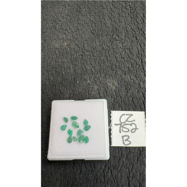 2.3 Carat Natural Emerald Untreated Pear Cut, 12 Stones, Retail $650