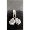 Image 3 : 925S 2.0ct Each Pear Cut Simulated Diamond Halo Dangle Earrings, In Sterling Silver with White
