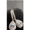 Image 6 : 925S 2.0ct Each Pear Cut Simulated Diamond Halo Dangle Earrings, In Sterling Silver with White