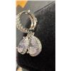 Image 7 : 925S 2.0ct Each Pear Cut Simulated Diamond Halo Dangle Earrings, In Sterling Silver with White