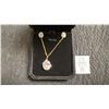 Image 1 : 18K Gold Plated 10.0ct Oval Cut Simulated Diamond (CZ) 2-Piece Necklace and Stud Earrings