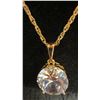 Image 3 : 18K Gold Plated 10.0ct Oval Cut Simulated Diamond (CZ) 2-Piece Necklace and Stud Earrings