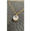 Image 5 : 18K Gold Plated 10.0ct Oval Cut Simulated Diamond (CZ) 2-Piece Necklace and Stud Earrings
