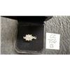 Image 1 : 925 Sterling Silver 1.0ct Princess Cut Simulated Diamond CZ Halo Twist Ring, Size 7, White Gold
