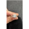 Image 3 : 925 Sterling Silver 1.0ct Princess Cut Simulated Diamond CZ Halo Twist Ring, Size 7, White Gold