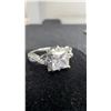 Image 4 : 925 Sterling Silver 1.0ct Princess Cut Simulated Diamond CZ Halo Twist Ring, Size 7, White Gold