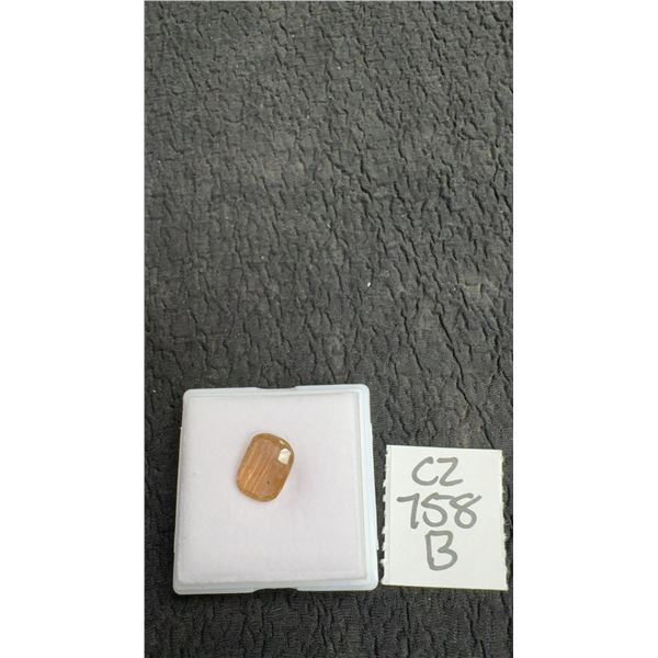 5.8ct Natural Untreated Imperial Topaz Emerald Cut Gemstone, 9.5mm x 12.9mm, Retail $820