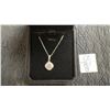 Image 1 : 2.0ct Moissanite Lab Diamond Wave Halo Necklace, 925 Sterling Silver, White Gold Overlay, 16”-18”