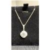 Image 2 : 2.0ct Moissanite Lab Diamond Wave Halo Necklace, 925 Sterling Silver, White Gold Overlay, 16”-18”