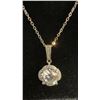 Image 3 : 2.0ct Moissanite Lab Diamond Wave Halo Necklace, 925 Sterling Silver, White Gold Overlay, 16”-18”