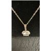 Image 4 : 2.0ct Moissanite Lab Diamond Wave Halo Necklace, 925 Sterling Silver, White Gold Overlay, 16”-18”