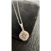 Image 5 : 2.0ct Moissanite Lab Diamond Wave Halo Necklace, 925 Sterling Silver, White Gold Overlay, 16”-18”
