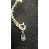 Image 7 : 2.0ct Moissanite Lab Diamond Wave Halo Necklace, 925 Sterling Silver, White Gold Overlay, 16”-18”