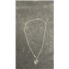 Image 5 : Platinum Plated 25.0mm Simulated Diamond (CZ) Double Heart Necklace, 17” - 19” Long