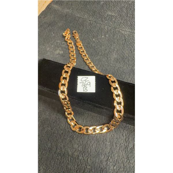 18K Gold Plated 12.0mm Cuban Link Necklace, 23 1/2” Long