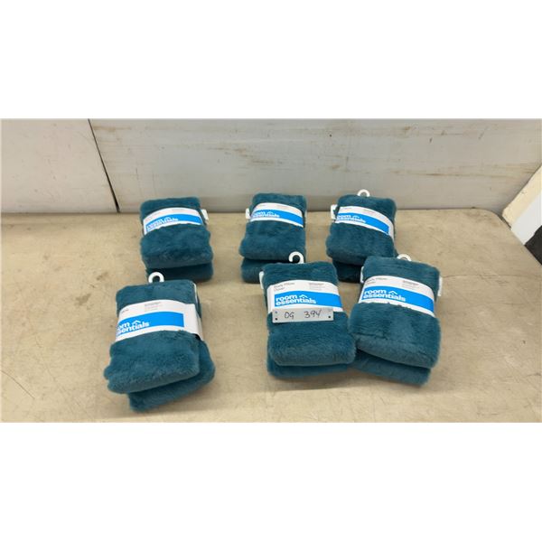 Room Essentials 6 Teal Fuzzy Body Pillow Covers, 20” x 50”