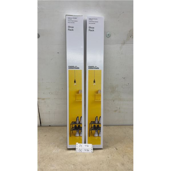 Room Essentials Shoe Racks (2), 34” L x 11?" W x 13¼" H, Holds up to 6 Pairs