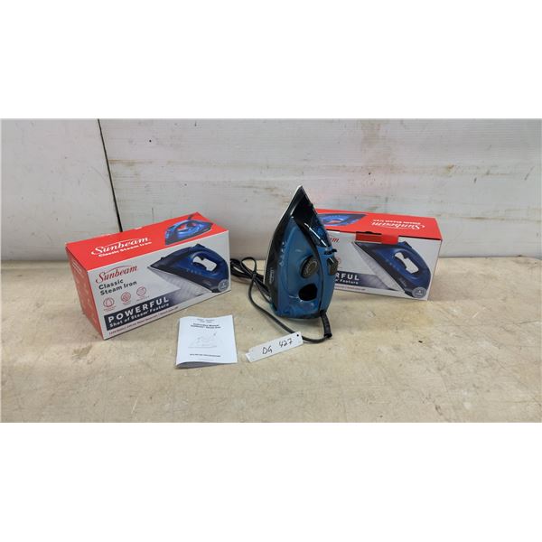 Two New Sunbeam Classic Steam Irons Model 32610077, 120V-125V 60Hz, 1120W-1250W