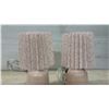 Image 4 : Pair of Table Lamps with Pleated Shades and Speckled Ceramic Bases, 11” H
