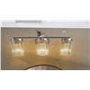 Image 5 : Lightica Luca 3-Light Vanity Bar, Chrome Finish, Clear Glass, 20.5” W x 7.9” H x 5.3” D
