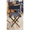 Image 3 : Three Director's Chairs: Two Light Wood and Black Canvas, One Dark Wood and Black Canvas