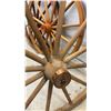 Image 4 : Three Wooden Wagon Wheels with Copper Hubs 25”