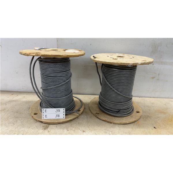 Two Partial Allied 12/C 22/2 STR UNSHLD CSA FT-4 Type CM Communication Cable Spools, 300 Mts