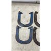 Image 5 : Ten Vintage Horseshoes for Ring Toss, Two Blue Painted, One White Painted, Seven Unpainted