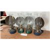 Image 1 : Four Wall-Mount Kerosene Lamps with Corrugated Tin Reflectors and Glass Chimneys