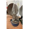 Image 2 : Four Wall-Mount Kerosene Lamps with Corrugated Tin Reflectors and Glass Chimneys